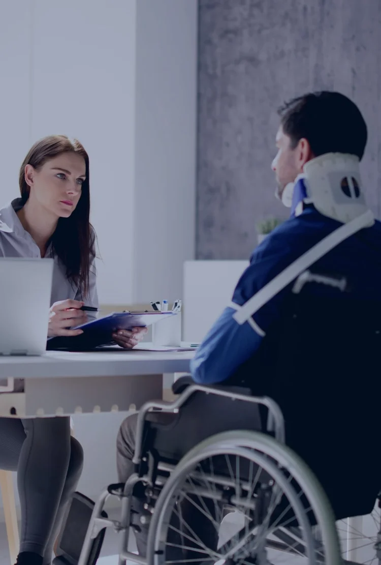 Segal Law Firm catastrophic injury attorney meeting with a family member in a Manhattan office